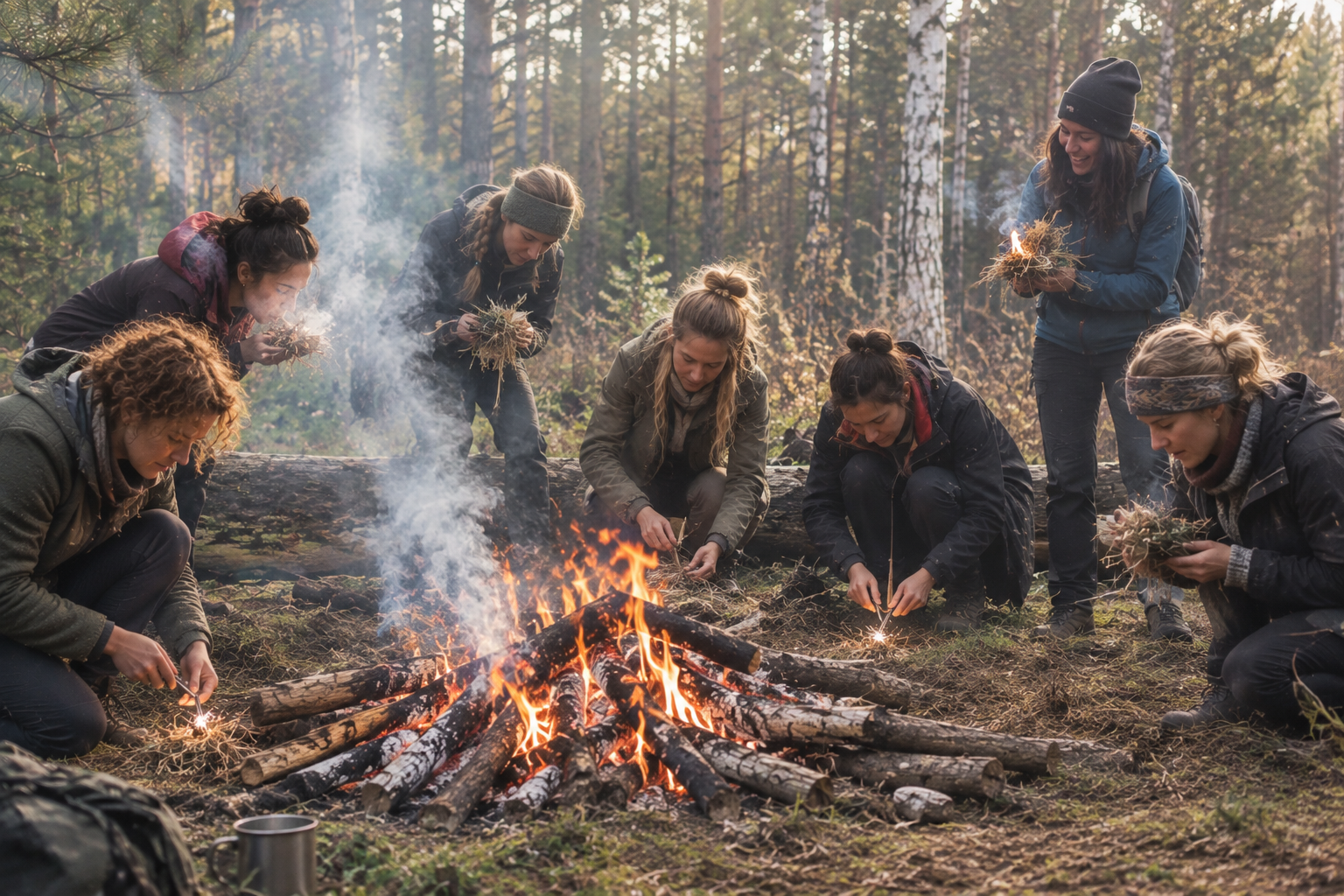 resilience field training drei tage frauen am feuer